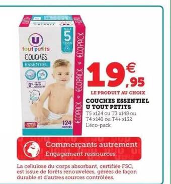 Super U Couches Essentiel U Tout Petits offre
