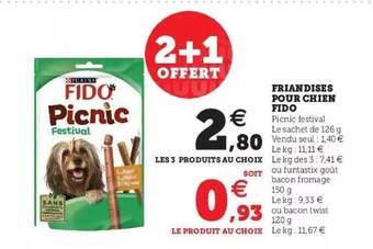 Super U Friandises Pour Chien Fido offre
