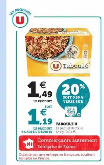Super U Taboulé U offre