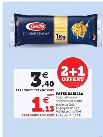 Super U Pâtes Barilla offre