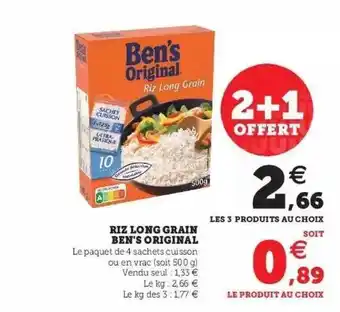 Super U Riz Long Grain Ben's Original offre