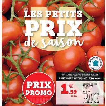Super U Tomate Ronde En Grappe offre