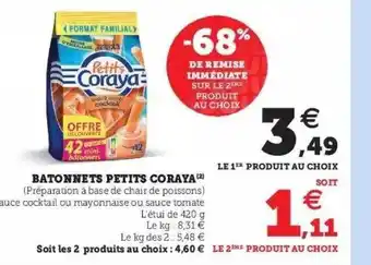 Super U Bâtonnets Petits Coraya offre