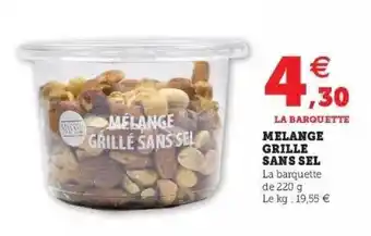 Super U Mélange Grillé Sans Sel offre