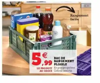 Super U Bac De Rangement Pliable offre