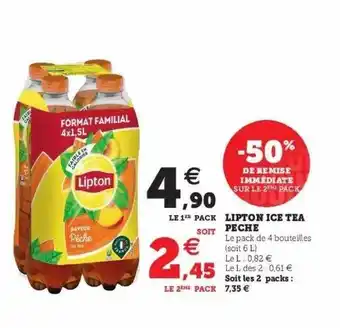 Super U Lipton Ice Tea Pêche offre