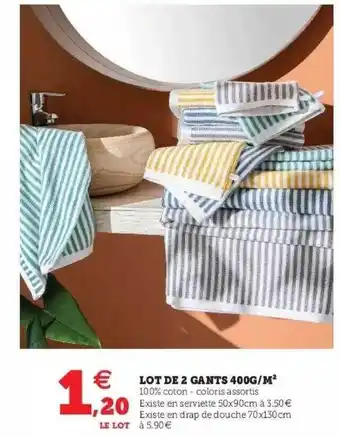 Super U Lot De 2 Gants 400 G-m² offre