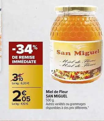 Carrefour Market Miel De Fleur San Miguel offre