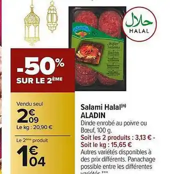 Carrefour Market Salami Halal Aladin offre