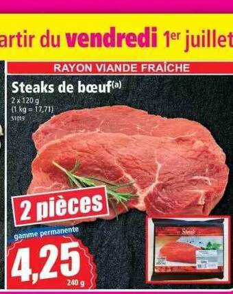 Norma Steaks De Boeuf offre