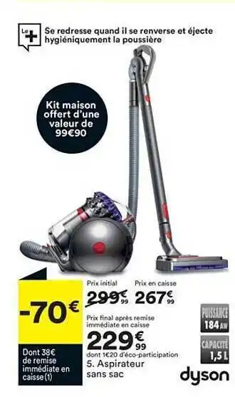 BUT Dyson Aspirateur Sans Sac offre