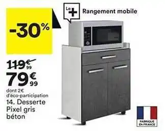 BUT Desserte Pixel Gris Béton offre
