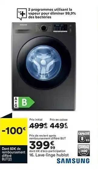 BUT Lave-linge Hublot Samsung offre