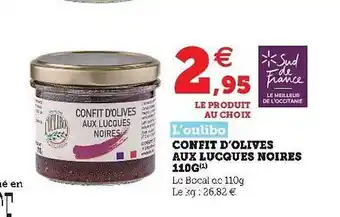 L'oulibo Confit D'olives Aux Lucques Noires 110g