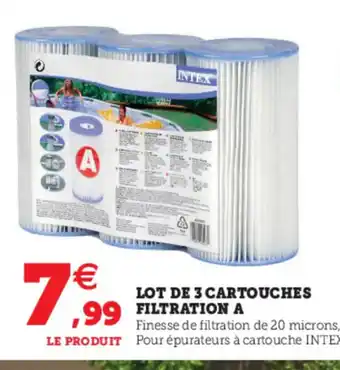 Hyper U Lot de 3 cartouches filtration A offre
