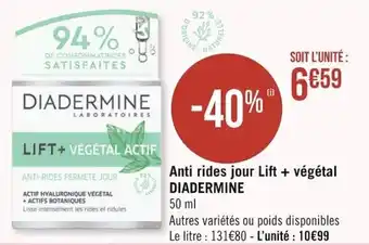 Géant Casino DIADERMINE anti rides jour lift + végétal offre