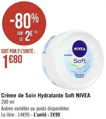 Géant Casino NIVEA crème de soin hydratante soft offre
