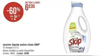 Géant Casino SKIP lessive liquide active clean offre