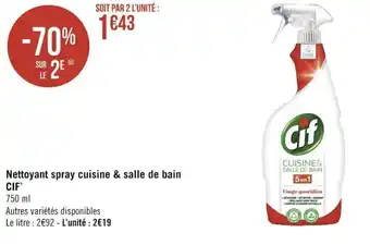 Géant Casino CIF nettoyant spray cuisine & salle de bain offre