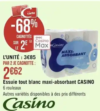 Géant Casino CASINO essuie tout blanc maxi-absorbant offre