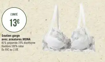 Géant Casino MONA soutien gorge avec armatures offre