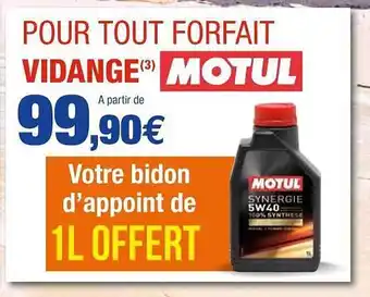 Autobacs Pour Tout Forfait Vidange Motul offre