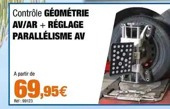 Autobacs Contrôle Géométrie Av-ar + Réglage Parallélisme Av offre