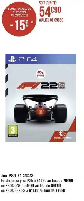 Jeu PS4 F1 2022