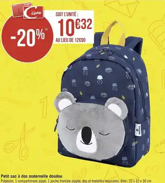 Petit sac à dos maternelle doudou