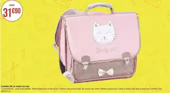 Géant Casino Cartable 38 cm sweet cat rose offre