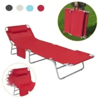 E.Leclerc Brico Sobuy® ogs35-r chaise longue bain de soleil transat de jardin pliant chaise de camping inclinable offre