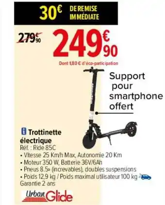 Carrefour Trottinette électrique Urban Glide offre