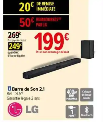 Carrefour Barre De Son 2.1 Lg offre