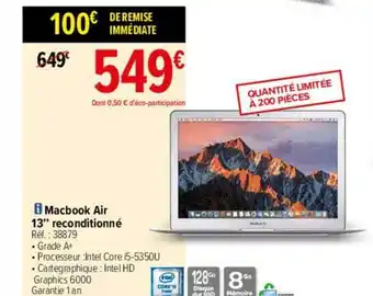 Carrefour Macbook Air 13 offre