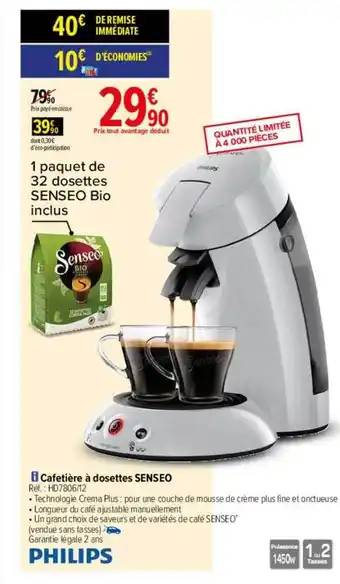 Carrefour Cafetière à Dosettes Senseo offre