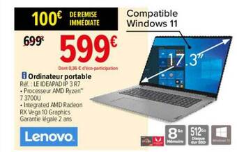 Carrefour Ordinateur Portable Lenovo offre