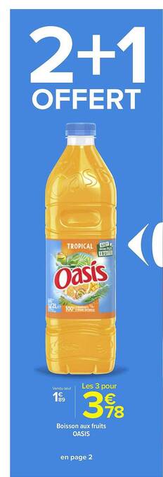 Carrefour Market Boisson Aux Fruits Oasis offre