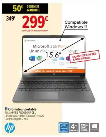 Carrefour Ordinateur Portable Hp offre