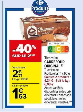 Carrefour Market Tiramisu Carrefour Original offre