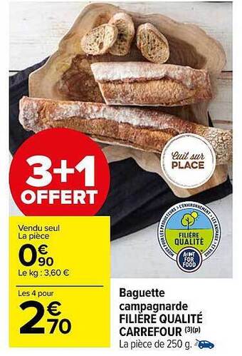 Carrefour Market Baguette Campagnarde Filière Qualité Carrefour offre