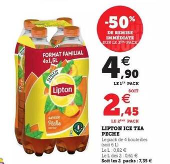 Hyper U Lipton Ice Tea Pêche offre