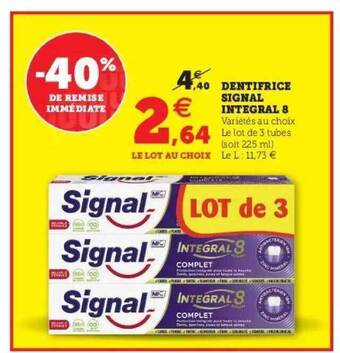 Hyper U Dentifrice Signal Intégral 8 offre