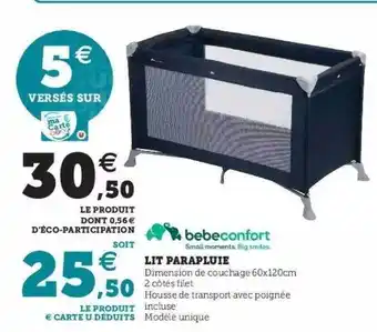 Hyper U Lit Parapluie Bebeconfort offre