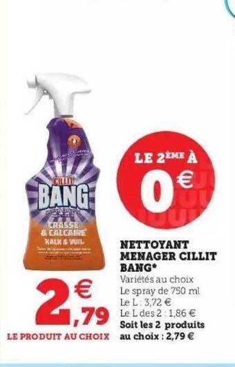 Hyper U Nettoyant Ménager Cillit Bang offre
