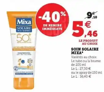 Hyper U Soin Solaire Mixa offre