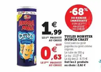 Hyper U Tuiles Monster Munch Crazy offre