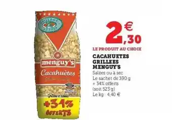 Hyper U Cacahuètes Grillées Menguy's offre