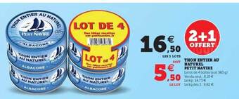 Hyper U Thon Entier Au Naturel Petit Navire offre
