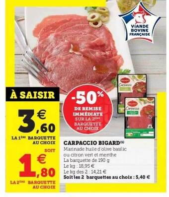 Hyper U Carpaccio Bigard offre