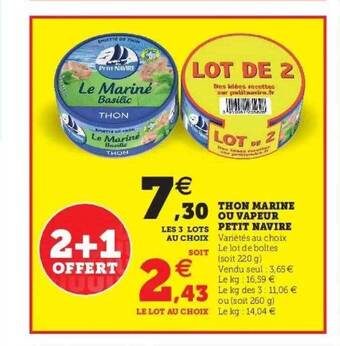 Hyper U Thon Mariné Ou Vapeur Petit Navire offre